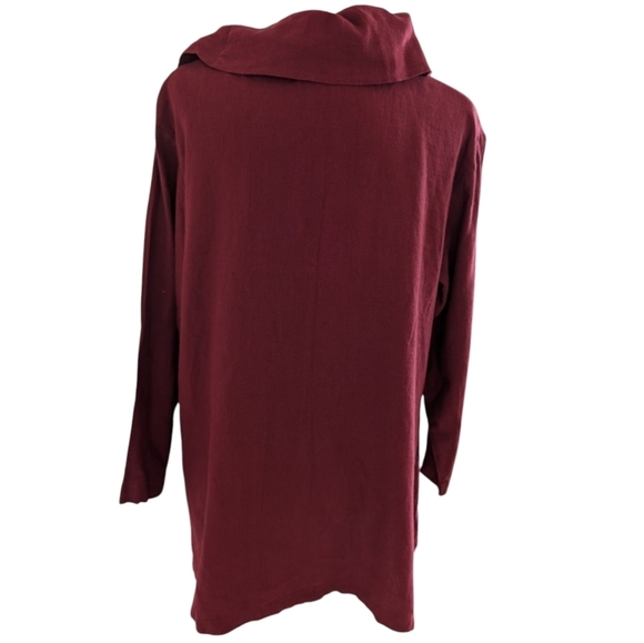 Kaliyana Zipper Top Brick Roma Rust Red Linen Blend Tunic Witchy Y2K Women S/M - Picture 3 of 13